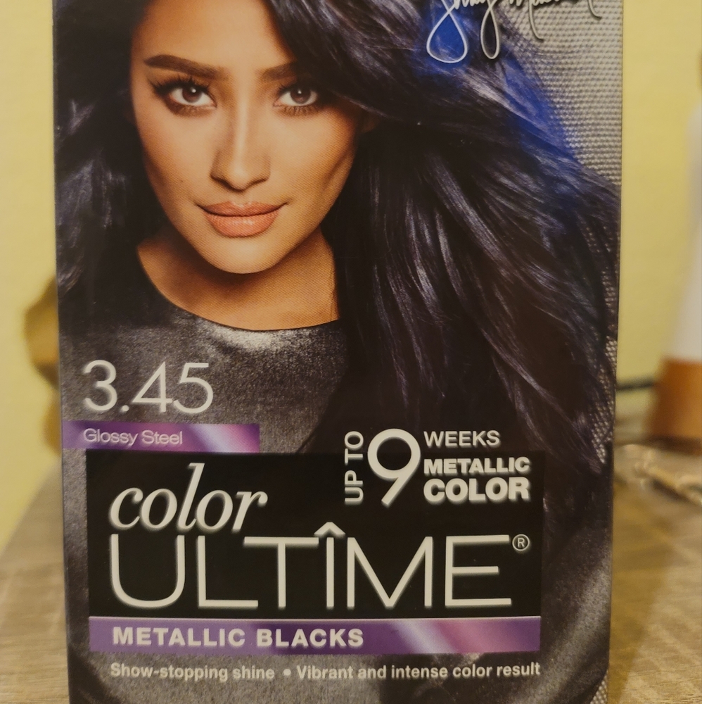 Permanent hair dye. Schwarzkopf BLACK STEEL metallic blacks color  new